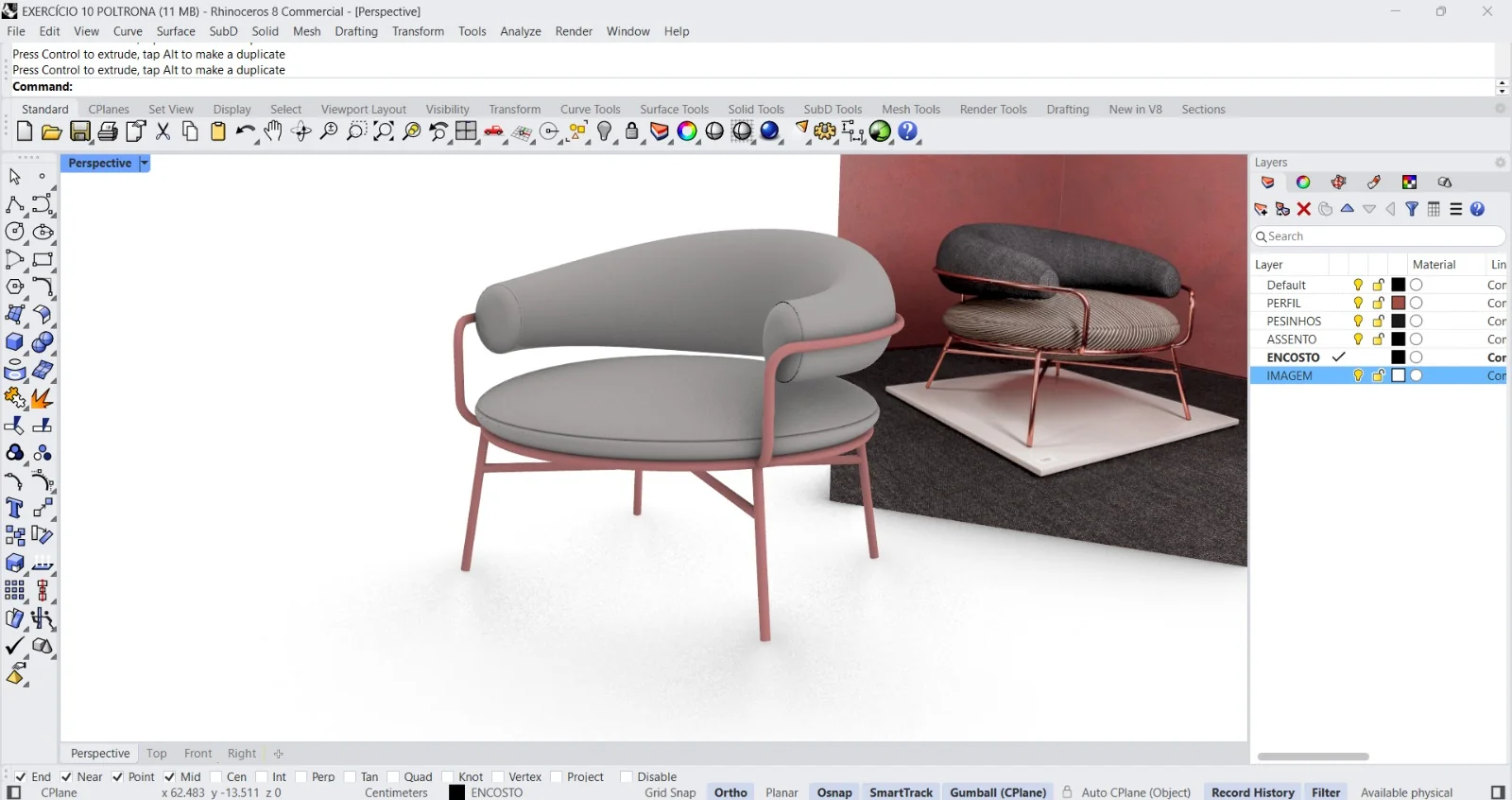 Modelagem Rhinoceros 3D