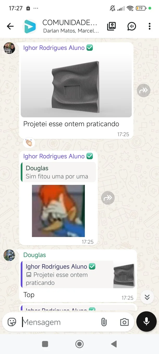 Avaliação de aluno no WhatsApp